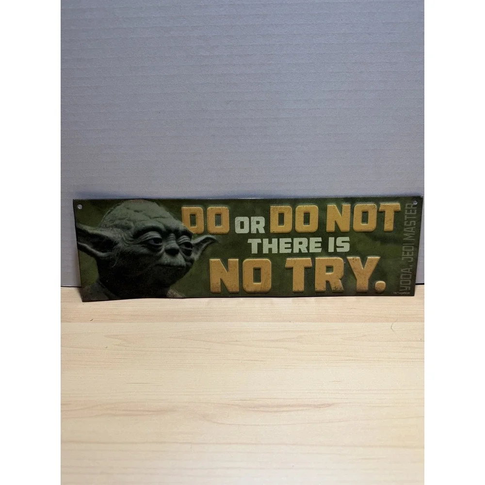 Master Yoda Star Wars Metal Sign DO or DO NOT THERE IS NO TRY 14'X4